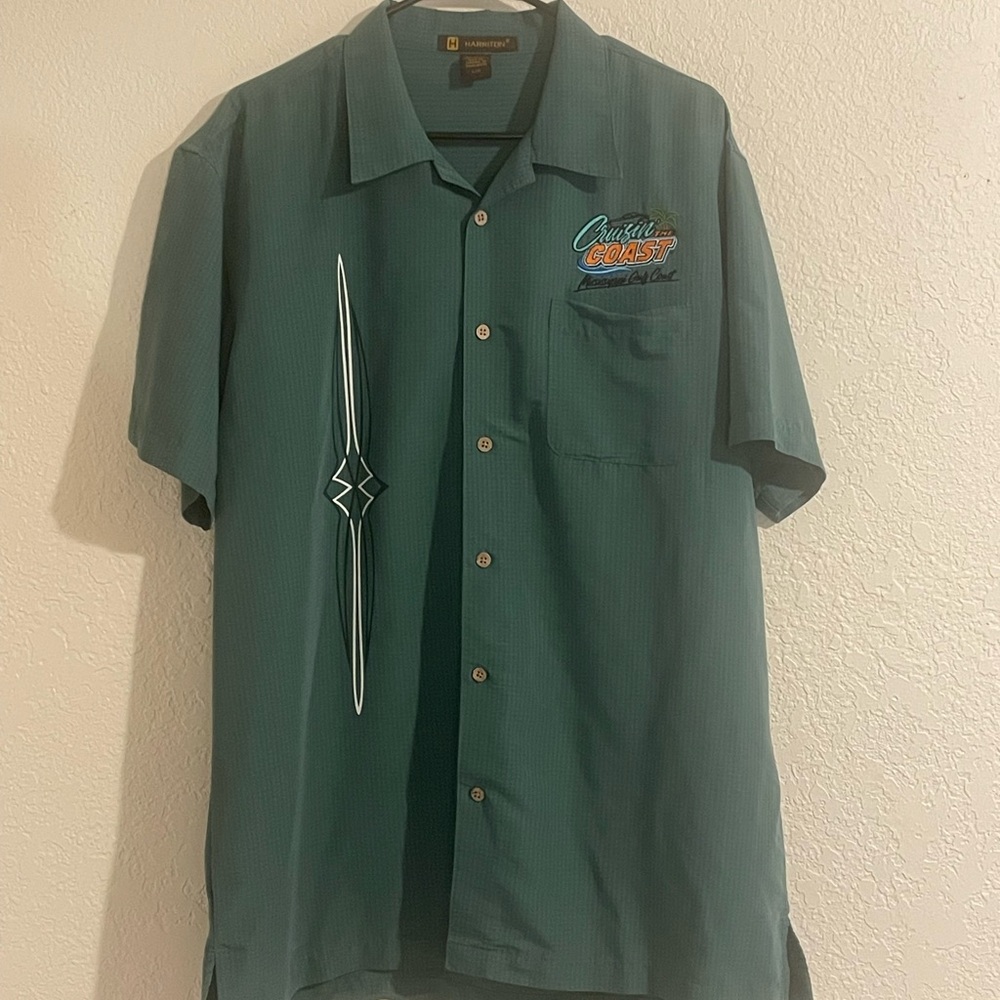 Men's Green Bowling Shirt L